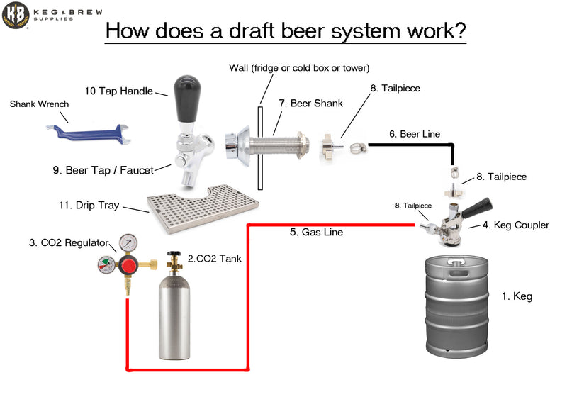 Shank for Draft Beer System - KegWorks