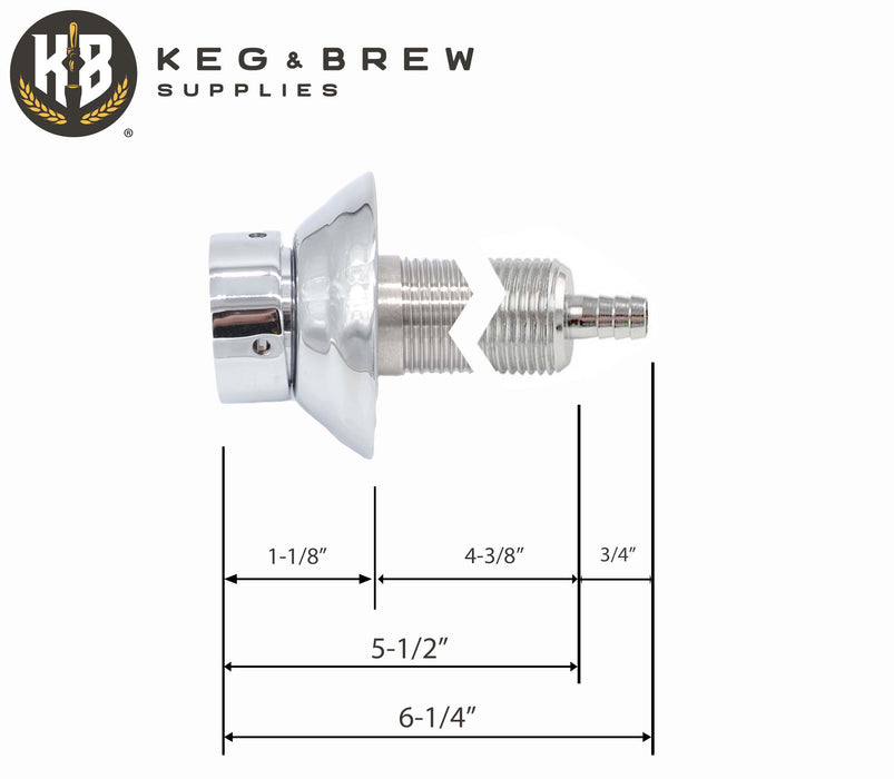 Barbed Nipple Shank 1/4" I.D. Bore - Multiple Sizes Available