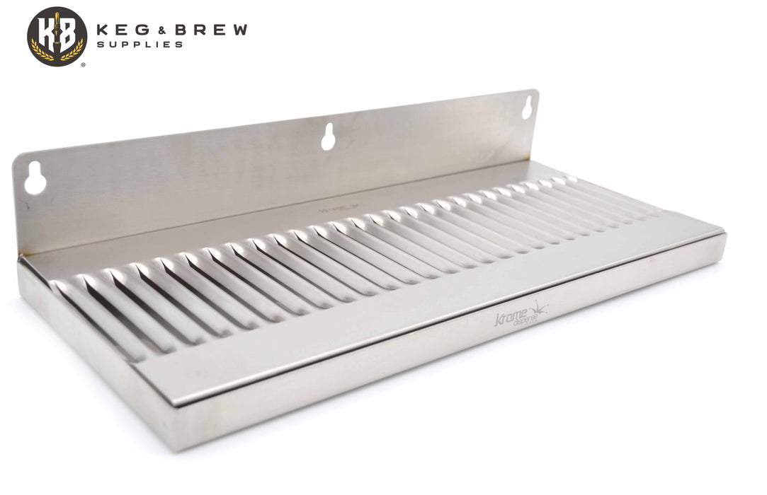 Wall Mount Drip Tray Stainless Steel - WITHOUT Drain, Various Sizes