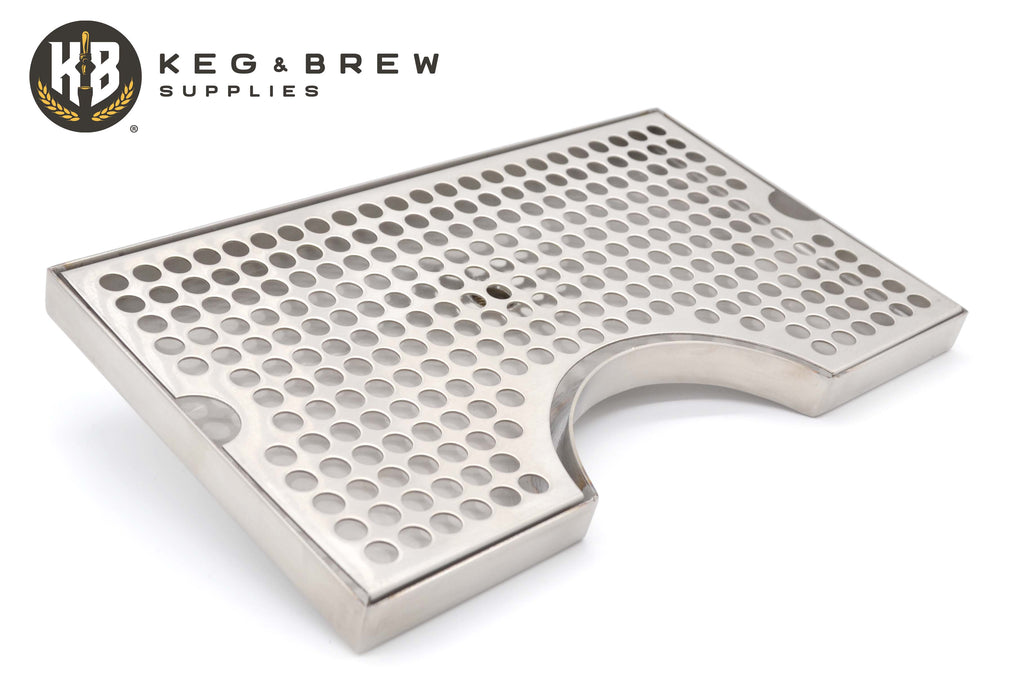Cut-Out Surface Mount Drip Tray WITH Drain - Multiple Sizes Available
