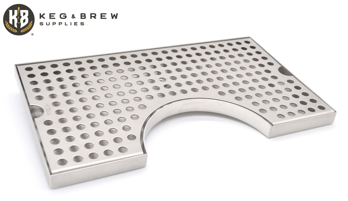 Cut-Out Surface Mount Drip Tray WITH Drain - Multiple Sizes Available