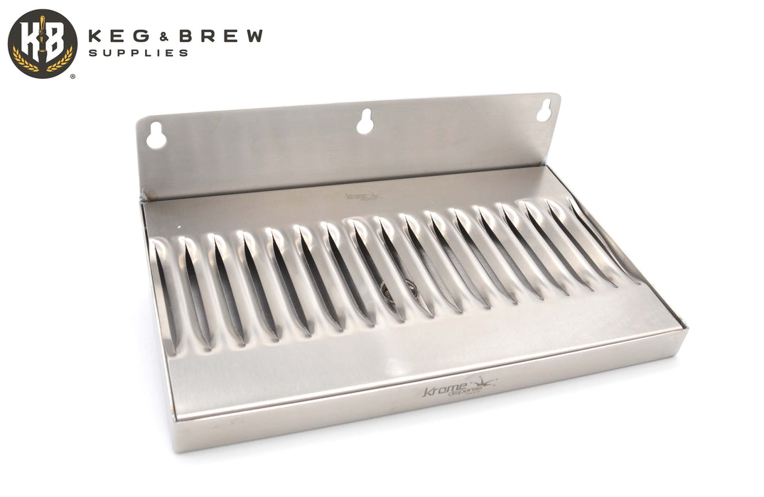Wall Mount Drip Tray Stainless Steel - WITH Drain, Various Sizes