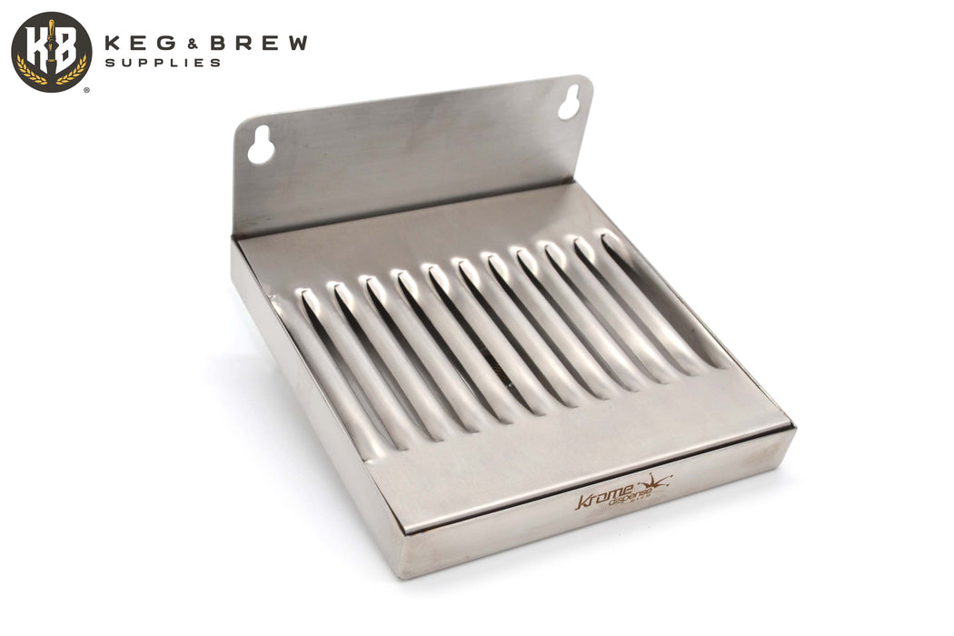 Wall Mount Drip Tray Stainless Steel - WITH Drain, Various Sizes